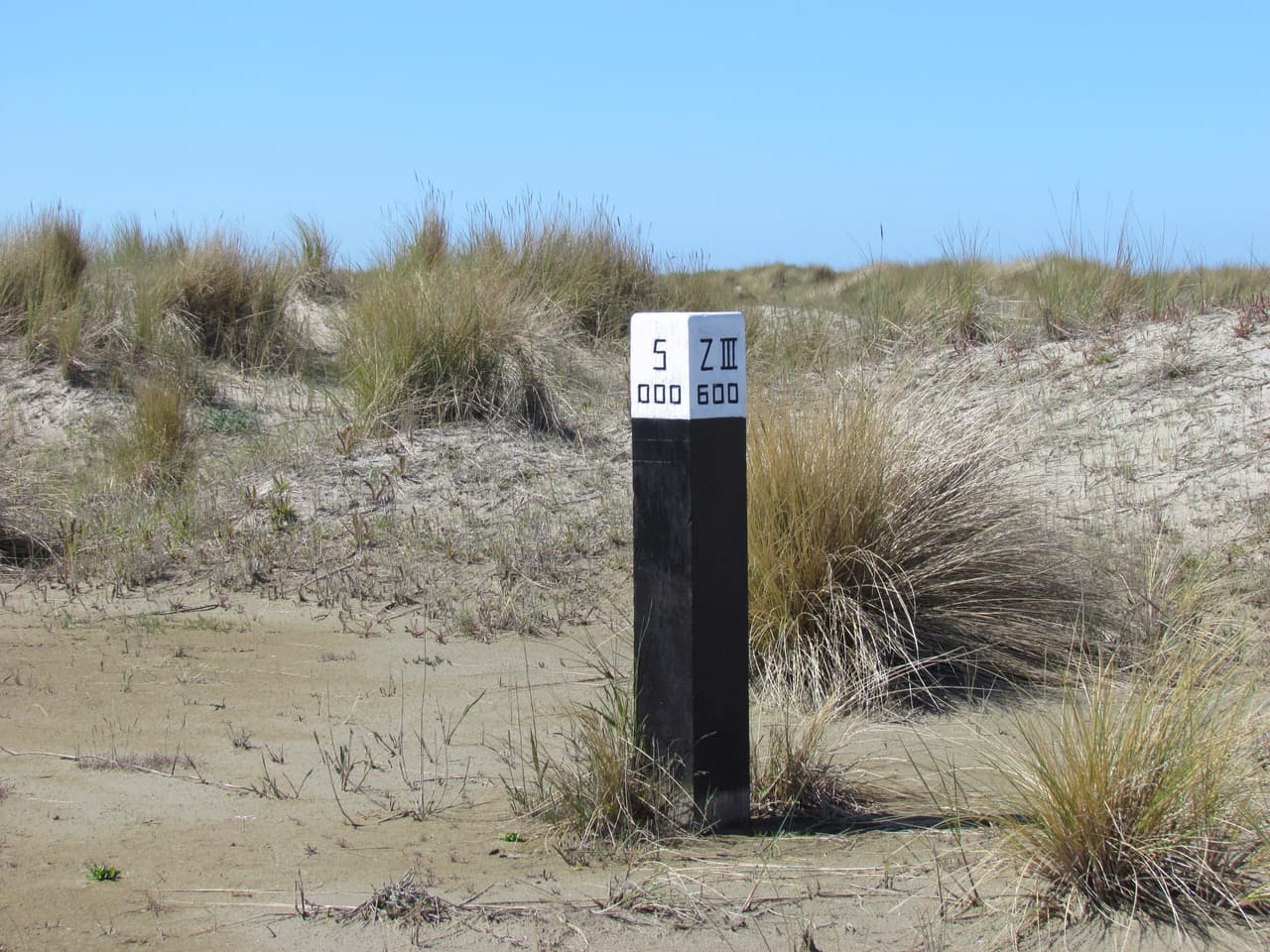 Strandpaal 5 in de duinen van Ameland